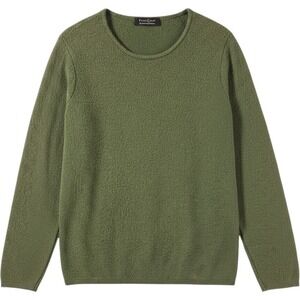 Vtg Peter Carol Olive Green Textured Crew Neck Sweater Plus Size 14